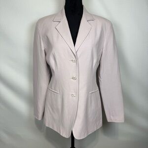 VTG Tailor B.Moss Silk Linen Pastel Lavender Size 4 Blazer Jacket Lined NWT